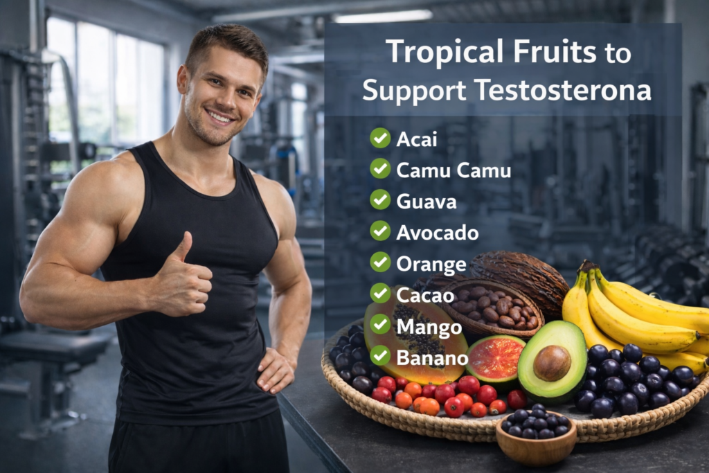 Tropical fruits and nutrient-rich foods for natural testosterone support
