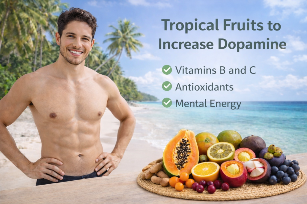 Tropical fruits with nutrients that support dopamine, motivation, and mental energy