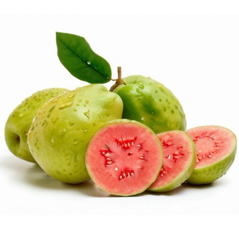 Guayaba fresca con pulpa y semillas